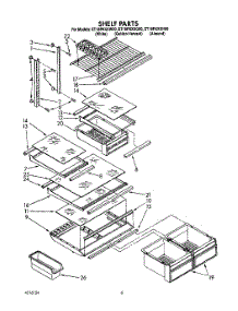 04 - Shelf parts for Whirlpool Refrigerator ET18PKXXN00 from AppliancePartsPros.com