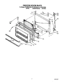 05 - Freezer Door parts for Whirlpool Refrigerator ET18PKXZN00 from AppliancePartsPros.com