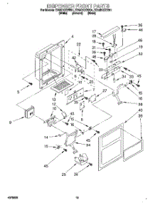 08 - Dispenser Front parts for Whirlpool Refrigerator ED25DQXBW01 from AppliancePartsPros.com