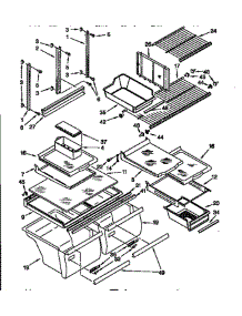 Shelf parts for Whirlpool Refrigerator ED25DMXDW00 from AppliancePartsPros.com