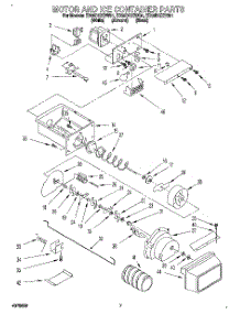 05 - Motor And Ice Container parts for Whirlpool Refrigerator ED25DQXBB01 from AppliancePartsPros.com