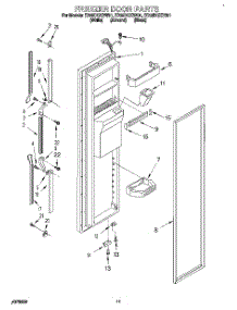 07 - Freezer Door parts for Whirlpool Refrigerator ED25DQXBB01 from AppliancePartsPros.com