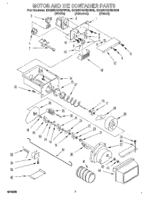 05 - Motor And Ice Container parts for Whirlpool Refrigerator ED25DQXBB00 from AppliancePartsPros.com