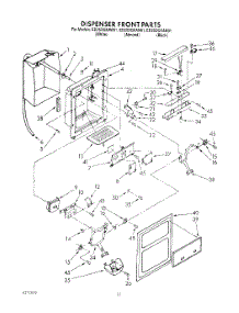 08 - Dispenser Front parts for Whirlpool Refrigerator ED25DQXAN01 from AppliancePartsPros.com