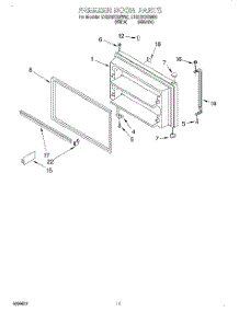 06 - Freezer Door, Lit / Optional parts for Whirlpool Refrigerator ET22RKXGN00 from AppliancePartsPros.com