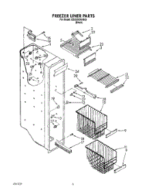 05 - Freezer Liner parts for Whirlpool Refrigerator ED25DQXAB00 from AppliancePartsPros.com