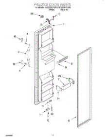 08 - Freezer Door parts for Whirlpool Refrigerator ED22GWXFN00 from AppliancePartsPros.com