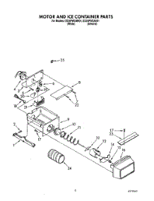 05 - Motor And Ice Container parts for Whirlpool Refrigerator ED25PWXAN01 from AppliancePartsPros.com