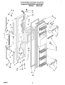 07 - Freezer Door parts for Whirlpool Refrigerator ED25PWXAN02 from AppliancePartsPros.com