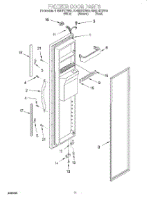 08 - Freezer Door parts for Whirlpool Refrigerator GD22DFXFB00 from AppliancePartsPros.com