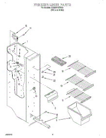 04 - Freezer Liner parts for Whirlpool Refrigerator GD22DKXFW00 from AppliancePartsPros.com