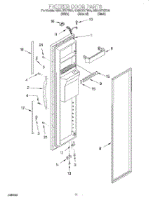 07 - Freezer Door parts for Whirlpool Refrigerator GD25DFXFB00 from AppliancePartsPros.com