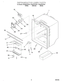 04 - Refrigerator Liner parts for Whirlpool Refrigerator EB22DKXFN01 from AppliancePartsPros.com