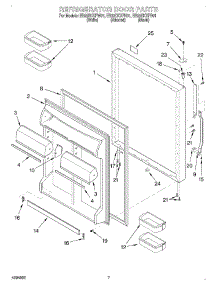 05 - Refrigerator Door parts for Whirlpool Refrigerator EB22DKXFN01 from AppliancePartsPros.com