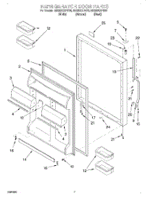 05 - Refrigerator Door parts for Whirlpool Refrigerator EB22DKXFB00 from AppliancePartsPros.com