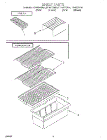 05 - Shelf parts for Whirlpool Refrigerator ET14JKYGW01 from AppliancePartsPros.com