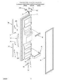 07 - Freezer Door parts for Whirlpool Refrigerator ED25PEXHT00 from AppliancePartsPros.com