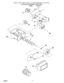 05 - Motor And Ice Container parts for Whirlpool Refrigerator ED22TEXHW00 from AppliancePartsPros.com