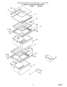 03 - Refrigerator Shelf parts for Whirlpool Refrigerator ED22TEXHN00 from AppliancePartsPros.com