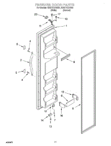 07 - Freezer Door parts for Whirlpool Refrigerator ED22TEXHN00 from AppliancePartsPros.com