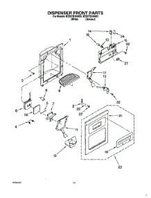 08 - Dispenser Front parts for Whirlpool Refrigerator ED25TEXHN00 from AppliancePartsPros.com