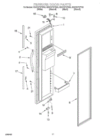 07 - Freezer Door parts for Whirlpool Refrigerator GD27DFXFN02 from AppliancePartsPros.com