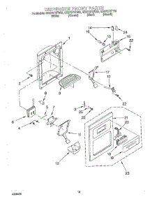 08 - Dispenser Front parts for Whirlpool Refrigerator GD27DFXFW02 from AppliancePartsPros.com