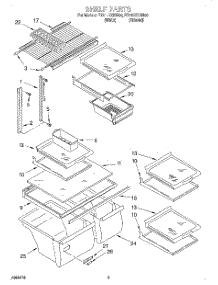 05 - Shelf parts for Whirlpool Refrigerator ET21LKXHW00 from AppliancePartsPros.com