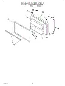 06 - Freezer Door, Lit / Optional parts for Whirlpool Refrigerator ET22RKXGN01 from AppliancePartsPros.com