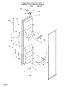 08 - Freezer Door parts for Whirlpool Refrigerator ED22UQXGW00 from AppliancePartsPros.com