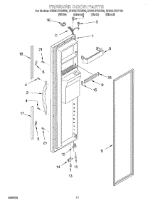 08 - Freezer Door parts for Whirlpool Refrigerator ED22LFXGW00 from AppliancePartsPros.com