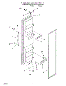 08 - Freezer Door parts for Whirlpool Refrigerator ED22TQXFW01 from AppliancePartsPros.com