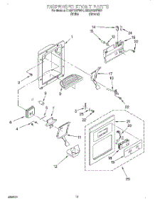 09 - Dispenser Front parts for Whirlpool Refrigerator ED22TQXFW01 from AppliancePartsPros.com