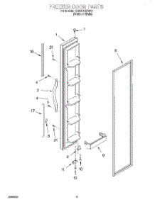 07 - Freezer Door parts for Whirlpool Refrigerator GD22DKXFW01 from AppliancePartsPros.com