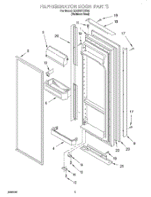 06 - Refrigerator Door parts for Whirlpool Refrigerator GD25SFXHS00 from AppliancePartsPros.com