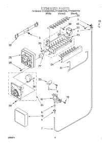 05 - Ice Maker parts for Whirlpool Refrigerator ET18GMXHW00 from AppliancePartsPros.com