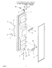 08 - Freezer Door parts for Whirlpool Refrigerator ED22TQXGW00 from AppliancePartsPros.com