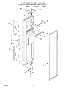 08 - Freezer Door parts for Whirlpool Refrigerator GD22DFXFB01 from AppliancePartsPros.com
