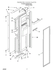 08 - Freezer Door parts for Whirlpool Refrigerator GD22SFXHS01 from AppliancePartsPros.com