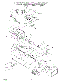 05 - Motor And Ice Container parts for Whirlpool Refrigerator ED25CQXFW02 from AppliancePartsPros.com