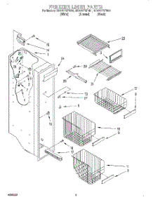 04 - Freezer Liner parts for Whirlpool Refrigerator GD27DFXFN01 from AppliancePartsPros.com