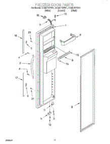 07 - Freezer Door parts for Whirlpool Refrigerator GD25DFXFB01 from AppliancePartsPros.com