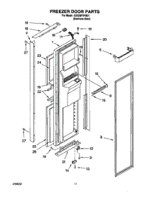 07 - Freezer Door parts for Whirlpool Refrigerator GD25SFXHS01 from AppliancePartsPros.com