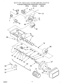 05 - Motor And Ice Container parts for Whirlpool Refrigerator ED25RFXFN01 from AppliancePartsPros.com