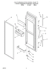 06 - Refrigerator Door parts for Whirlpool Refrigerator ED25RFXFW00 from AppliancePartsPros.com