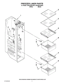 04 - Freezer Liner Parts parts for Whirlpool Refrigerator GSC25C4EYB01 from AppliancePartsPros.com
