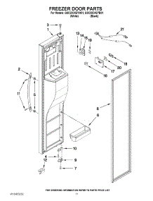 07 - Freezer Door Parts parts for Whirlpool Refrigerator GSC25C4EYB01 from AppliancePartsPros.com