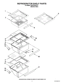 03 - Refrigerator Shelf Parts parts for Whirlpool Refrigerator ED5PVEXWS10 from AppliancePartsPros.com