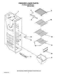 04 - Freezer Liner Parts parts for Whirlpool Refrigerator ED5PVEXWS10 from AppliancePartsPros.com
