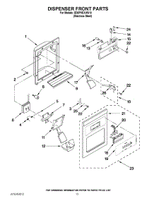 08 - Dispenser Front Parts parts for Whirlpool Refrigerator ED5PVEXWS10 from AppliancePartsPros.com